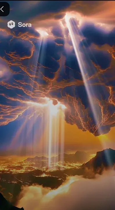 Make a live video with electric lighting and rainbow and double rainbow at the and