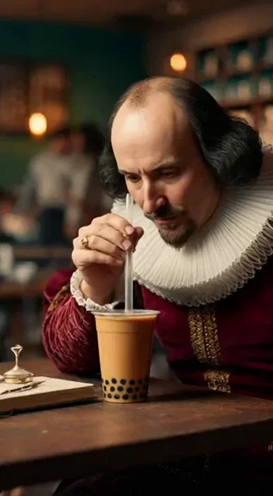 sora_community Original: [Historical Figure's Modern Problem]
"To be, or not to be... before I finally stab this boba tea."
This is super easy to REMIX into:
• Napoleon vs. Vending Machine
• Cleopatra vs. Screen Protector
• Genghis Khan vs. Robot Vacuum
Your turn!
#SoraRemix #Shakespeare #BobaProblems